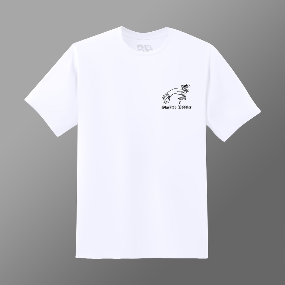 BLACK TOP PEDDLER ROSE TSHIRT WHITE